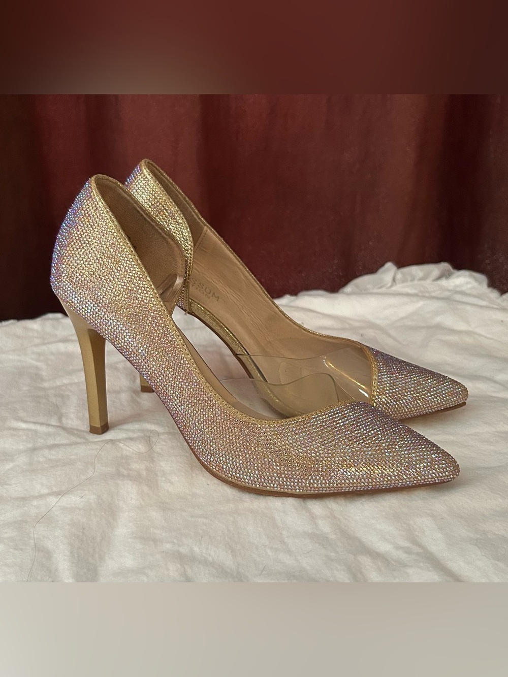 DeBlossom Gold Sparkly Heels - Size 7